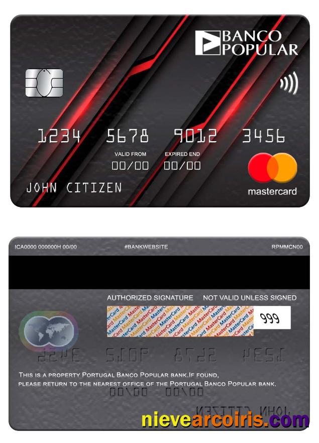 Portugal Banco Popular bank mastercard